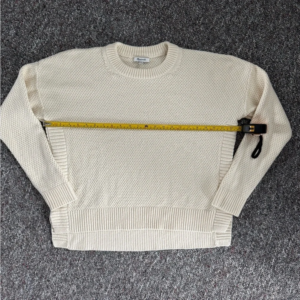 Madewell womens Pickford Cream Crewneck Pullover knit Sweater size medium - Picture 3 of 8